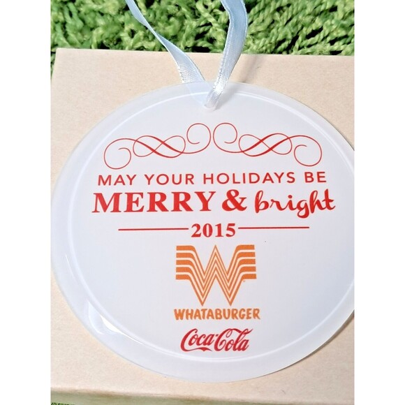Whataburger 2015 Christmas Ornament Frosted Glass Round White Orange 3.5x3.5 - Picture 3 of 5